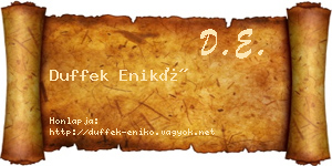 Duffek Enikő névjegykártya